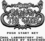 Pinball - Revenge of the Gator Title Screen